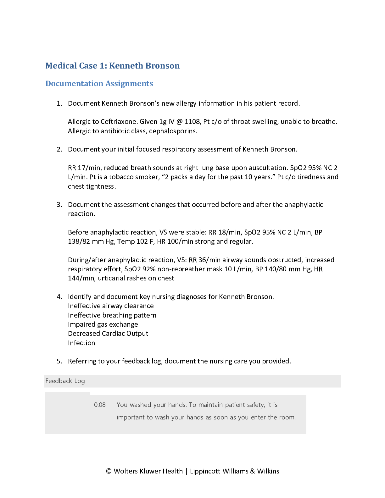 Preview image of Medical Case 1: Kenneth Bronson Vsim  Assignments document